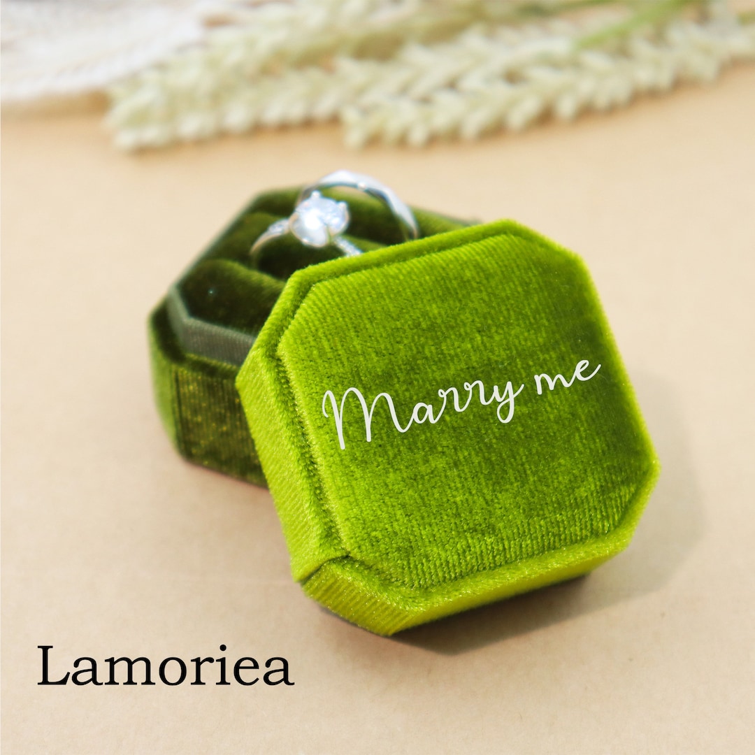 Ring Box Personalized Velvet Ring Box Wedding Ring Box Velvet Ring Box Named ...