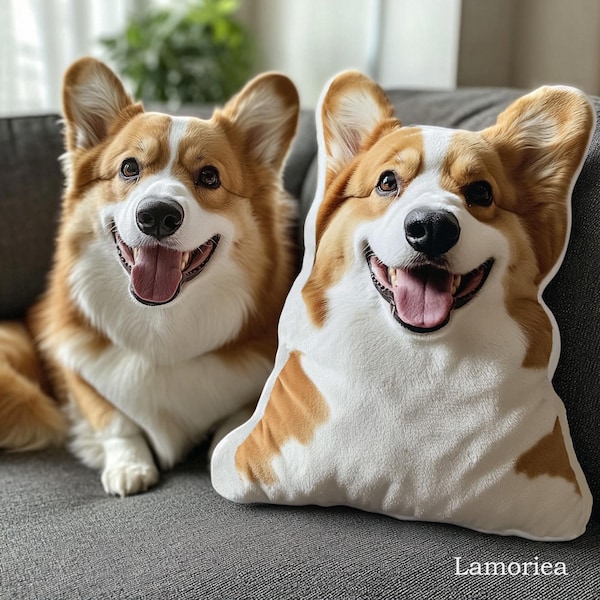 Personalized Pet Shaped Pillow, 3D Photo Pillow, Pet Lover Gift, Dog Pillow, Pet Portrait Pillow, Pet Memorial, Pet Gift, Dog Gift, Cat Gift