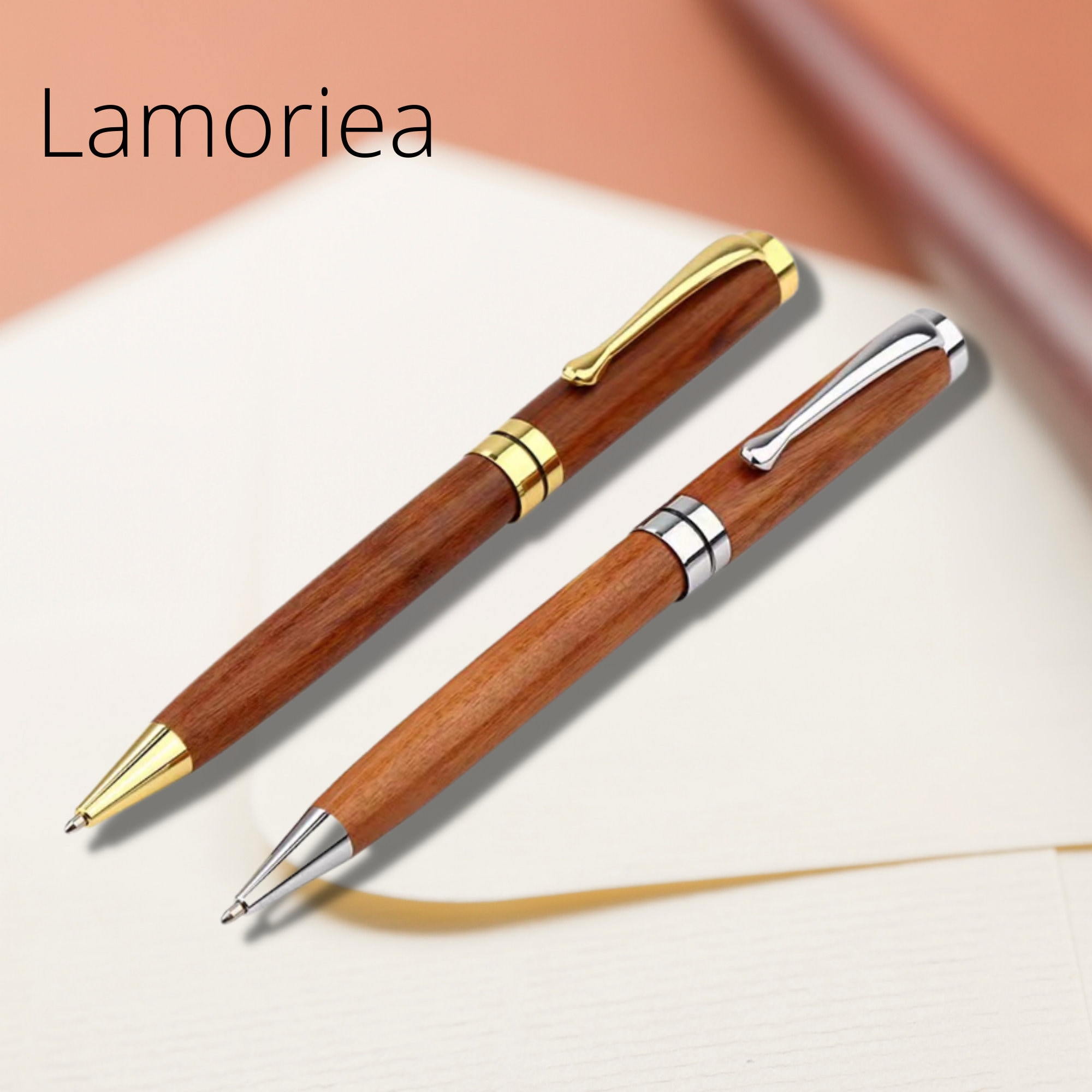 Customized Two Wood Pens Personalized Engravable Name Pens Set With Bo –  KoalaPrint
