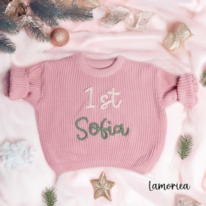 Personalized Kid Sweater with Name, Baby First Birthday Jumper, Baby Shower Gifts, Christmas Jumper, Gift for Baby, Birthday Gift for Kids