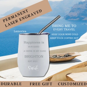 Custom Wine Tumbler, Insulated Wine Cup, Custom Wine Glasses,Engraved Wine Tumbler with Lid, birthday gift, travel cup, fathers day gift