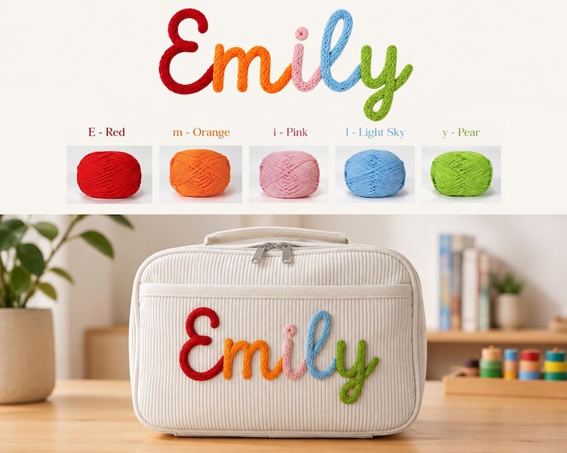 Borsa pranzo personalizzata per bambini, porta pranzo con nome personalizzato, borsa pranzo ricamata, borsa pranzo per bambini piccoli, regalo per il ritorno a scuola, borsa pranzo termica per bambini immagine 11