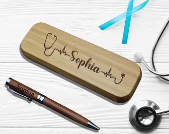 Personalised Graduation Gifts for Nurses, Engraved wooden pen case, Nursing Student Gifts, RN Gifts, Thank you gifts, Nurse Gifts, Nurse Pen