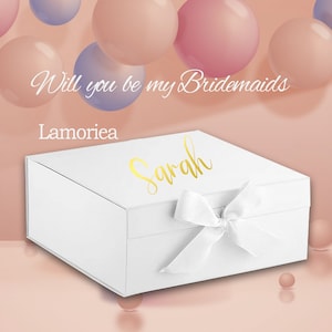 Bridesmaid gift box,custom gift box, wedding gift box, personalised wedding day keepsake boxes.