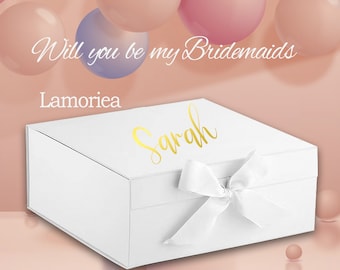 Brautjungfern Geschenkbox, Personalisierte Geschenkbox, Hochzeitsgeschenkbox, personalisierte Hochzeitstags-Andenkenboxen.