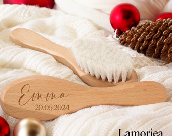 Peigne à cheveux bébé personnalisé, brosse à cheveux bébé gravée, peigne à cheveux cadeau baby shower, brosse et peigne à monogrammes, cadeau pour bébé, baby shower