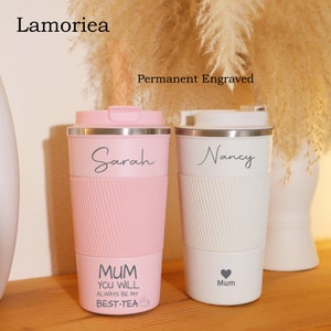 Taza de café personalizada para mamá, taza de café de viaje, taza de acero inoxidable aislada para mamá, regalo para suegra, regalo del día de la madre