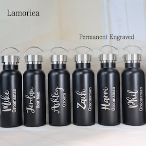 Groomsmen Best Man Usher Groom Gift Personalised Water Bottle, Groomsmen Gift Idea