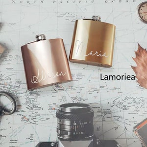 Personalised Ladies Hip Flask, Bridesmaid Gifts, Gift for Her, Maid of honour Gift, Hen Party Hip Flask, Stainless Steel Whiskey Hip Flask image 3