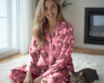 Maßgeschneiderte Paar Pyjamas, Familie Lustige Pyjamas, Foto Pyjamas, Weihnachtspyjamas, Pyjamas Passend, Familien Porträt, Weihnachtscrew, Benutzerdefinierte Pjs
