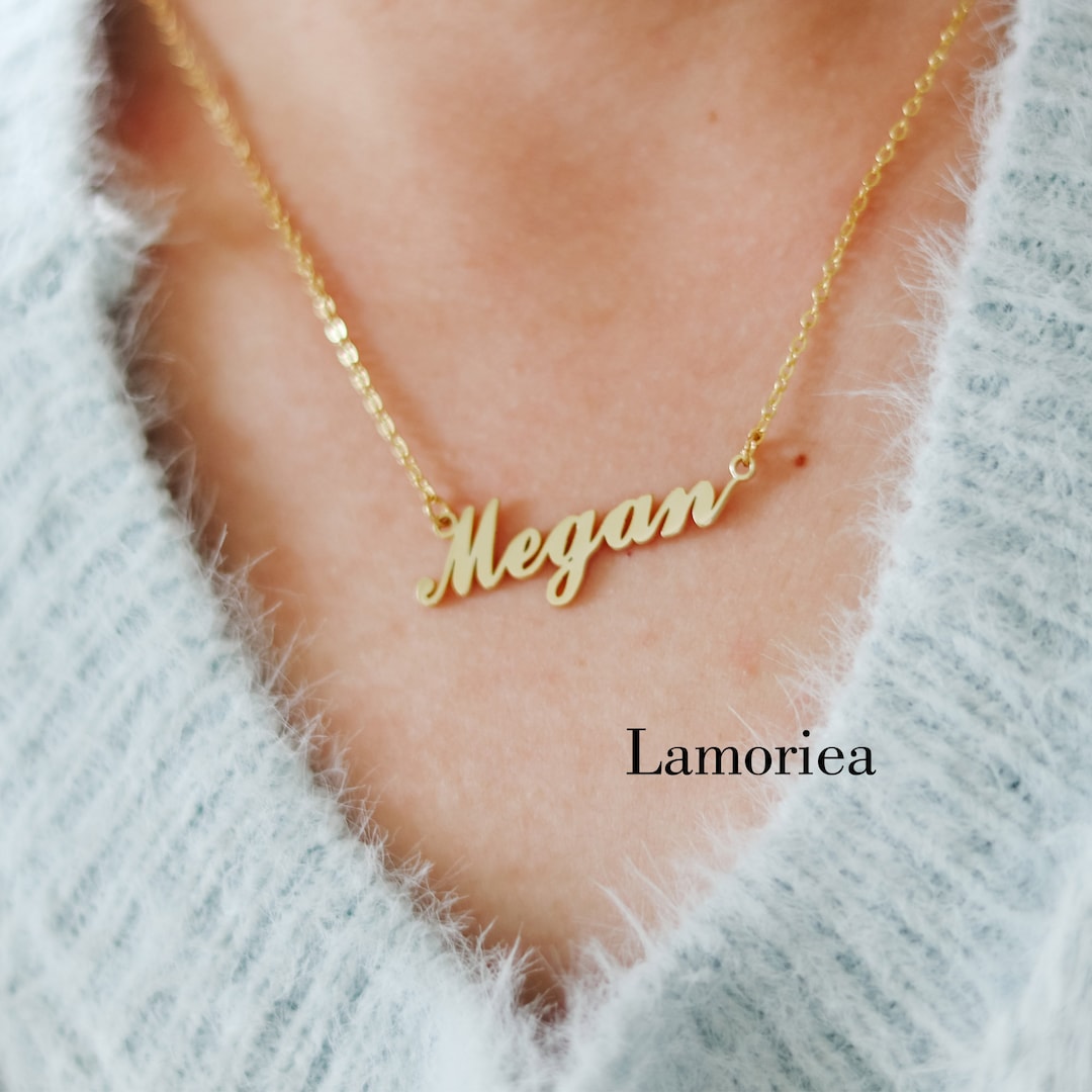 Personalized Megan Style Name Necklace in Sterling Silve, Custom Name