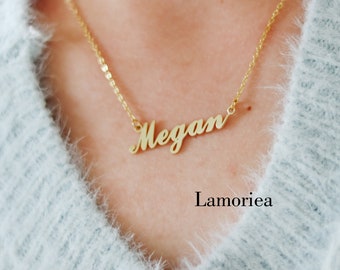 Personalized Megan Style Name Necklace in Sterling Silve, Custom Name Necklace, Christmas Gift, Gift For Her, Birthday Gift, Gift Ideas