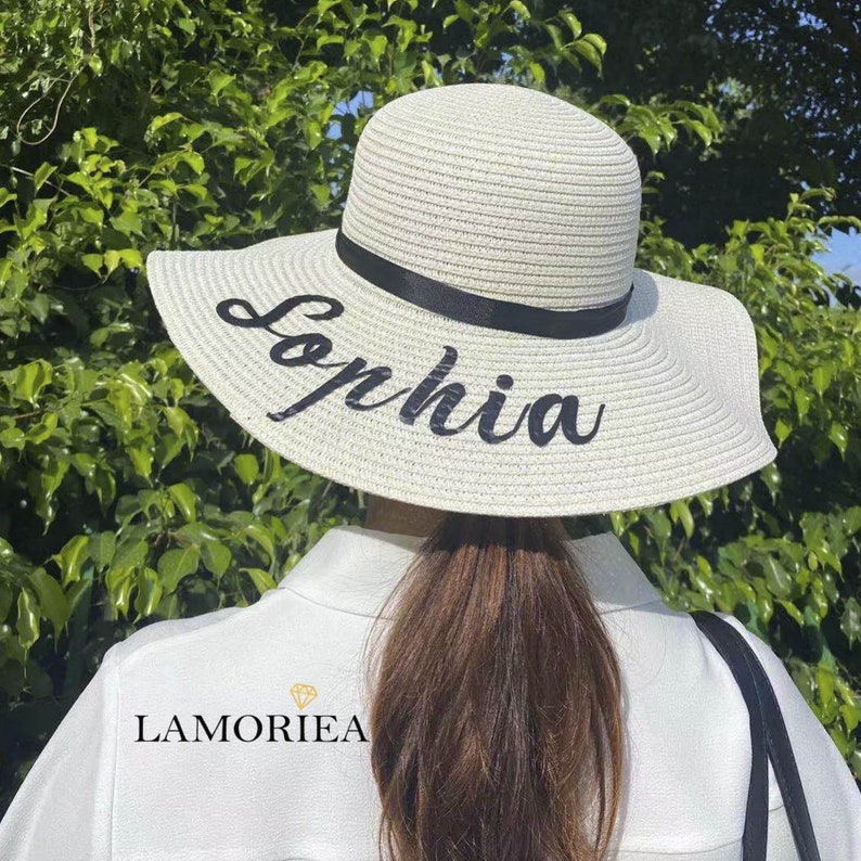 Personalized Beach Hats Bridesmaid Hats Beach Hat Custom Name Etsy