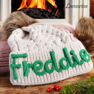 Personalized Winter Hat, Embroidered Baby Hat, Customized Knit Hat, Hats for Kids, Toddler Beanie Hat, Christmas Gifts, Beanie with Name