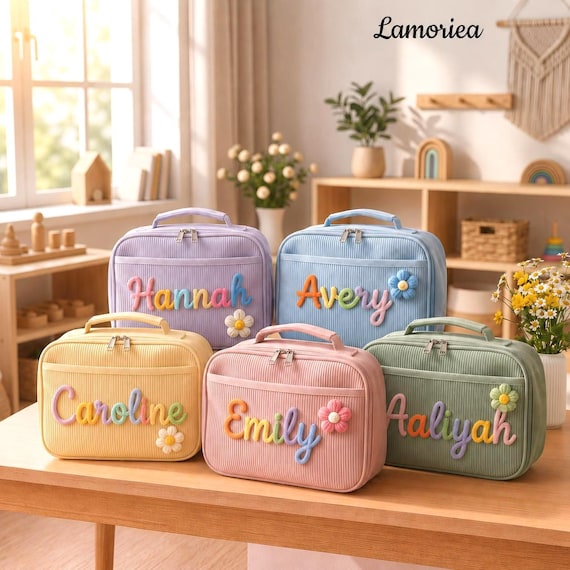 Personalized Kids Lunch Bag, Insulated Lunch Bag with Name, School Lunch Bag for Kids, Back to School Bag, First day of School, Snack Bag