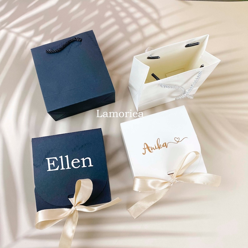 Personalized Gift Boxes, Custom Gift Bag, Christmas Gift Boxes, Easy Assembly, Custom Kraft Box with Bow Ribbon, Premium Gift Box image 1