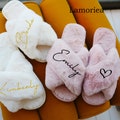 Personalized Bridal Fluffy Slipper Bridesmaid Gifts Bridal Shower Wedding Bridesmaid Fluffy Bachelorette Hen Fluffy Slippers Mother gifts product logo