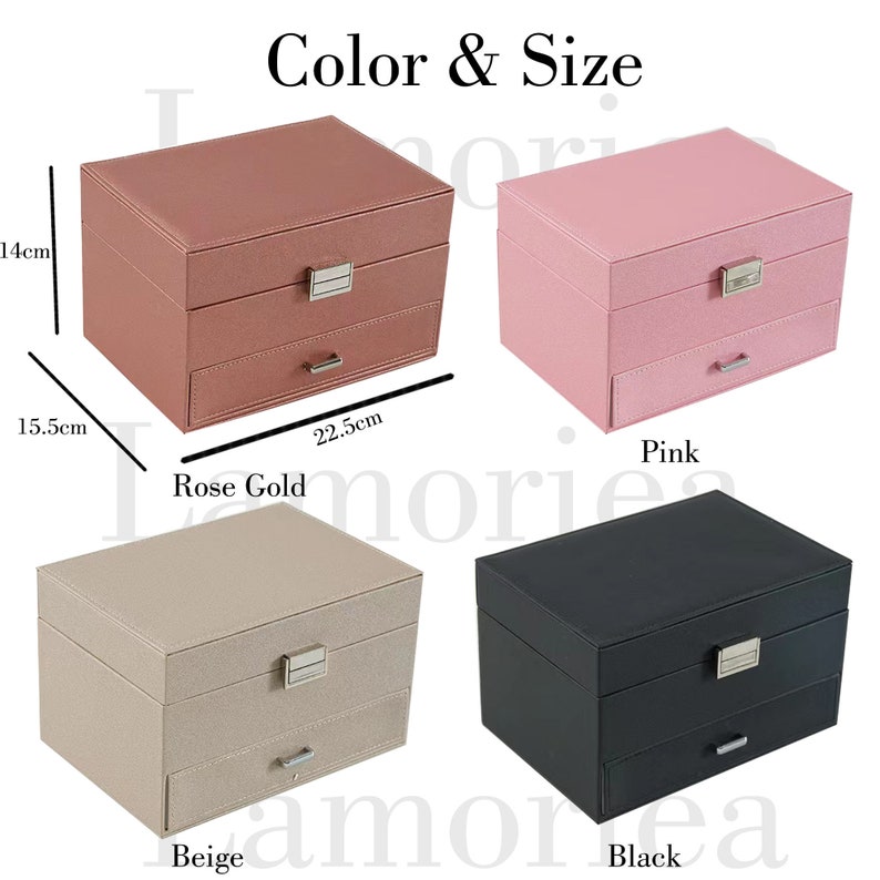 Jewelry Box Organizer for Women Girls, Large Jewelry Storage Organizer with Drawer Women Jewelry Organizer Holder Case, Christmas gifts 画像 5