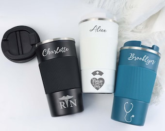 Personalisierte Krankenschwester-Abschlussgeschenke, Krankenschwester-Kaffeetassen, individuelle medizinische Becher, Krankenschwester-Geschenke, RN LPN CNA-Geschenke, Krankenschwester-Anerkennungsgeschenke