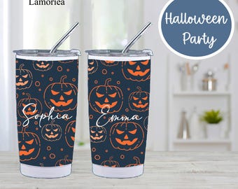 Benutzerdefinierte 20 Unzen Halloween Becher, Thermobecher mit Strohhalm, 20 Unzen Becherverpackung, Halloween-Party-Geschenke, gruseliger Getränkebecher, Kaffeebecher