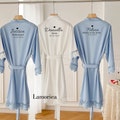Personalised Bridesmaid robes, Wedding Dressing Gown, Bridal robe, Robes, Satin Wedding Robe, white bridal Robe, bridal robe