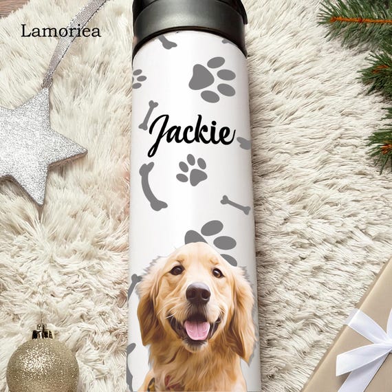 Personalized Pet Portrait Bottle, Cat Lover Gifts,dog Lover Gift