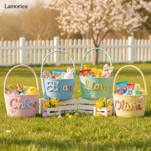 2026 Personalized Kids Easter Basket, Baby Easter Gifts, Gift Basket for Toddler, Easter Egg Basket with Name, Girls Basket, Baby Boy Basket