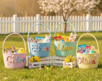 Canasta de Pascua personalizada para niños (2026), regalos de Pascua para bebés, canasta de regalo para niños pequeños, canasta de huevos de Pascua con nombre, canasta para niñas, canasta para bebés.