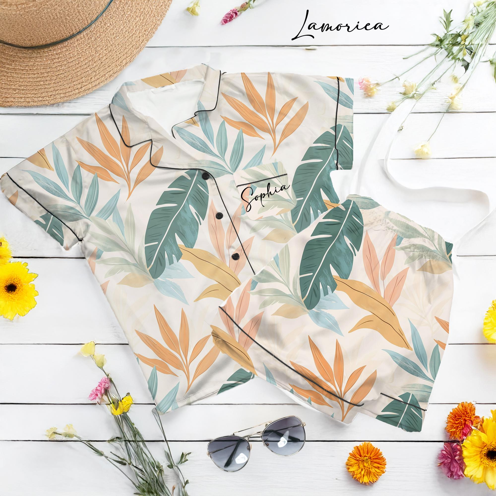 カスタマイズパジャマセット、お揃いパジャマ、ラベンダーパジャマ