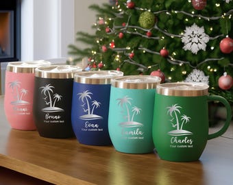 Custom Stainless Steel Coffee Cup,Coffee Mug,Travel Coffee Cup,Custom Engraved Cup With Name,Insulated Coffee Mug, Tumbler With Handle,