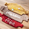 Hand Embroidery Sweaters, Custom Toddler Sweaters, Knit Sweater, Baby Jumper, Gifts for Daughters, Nursery Gifts, Baby Boy Gift, Baby Girl