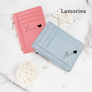 Idea de regalo de Navidad, regalo de Navidad, monedero con tarjetero, monedero con monograma, billetera de mujer