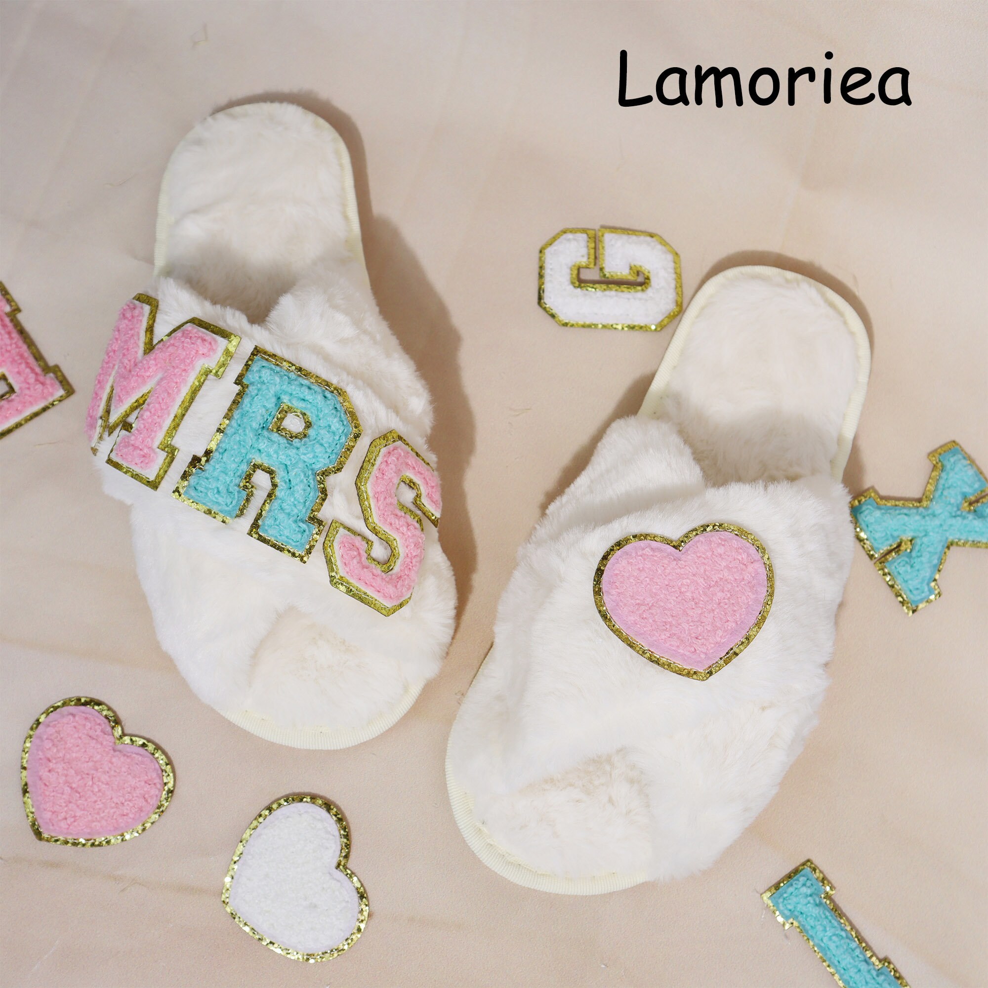 Chaussons De Mariée Personnalisés En Fourrure - Avec Nom, Cadeau Pour Demoiselle D'honneur, Fête, Pâques
