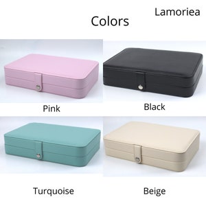 Personalize jewelry box, Travel Jewelry Case, Custom Jewelry Boxes, Bridesmaid Jewelry Box, Custom Name Jewelry box image 3