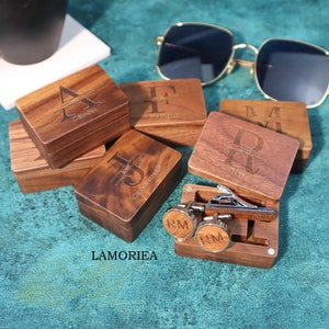 Personalised Engraved Custom Initials Cufflinks, Wood Wedding Role Cufflinks, Groomsmen Cufflinks, Best Man Cufflinks, Party Role Cufflinks