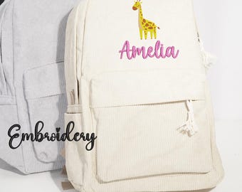 Zaino scolastico personalizzato per bambini con animali, zaino per bambini piccoli, ritorno a scuola, zaino con animali ricamati, zaino con nome personalizzato, regali per bambini