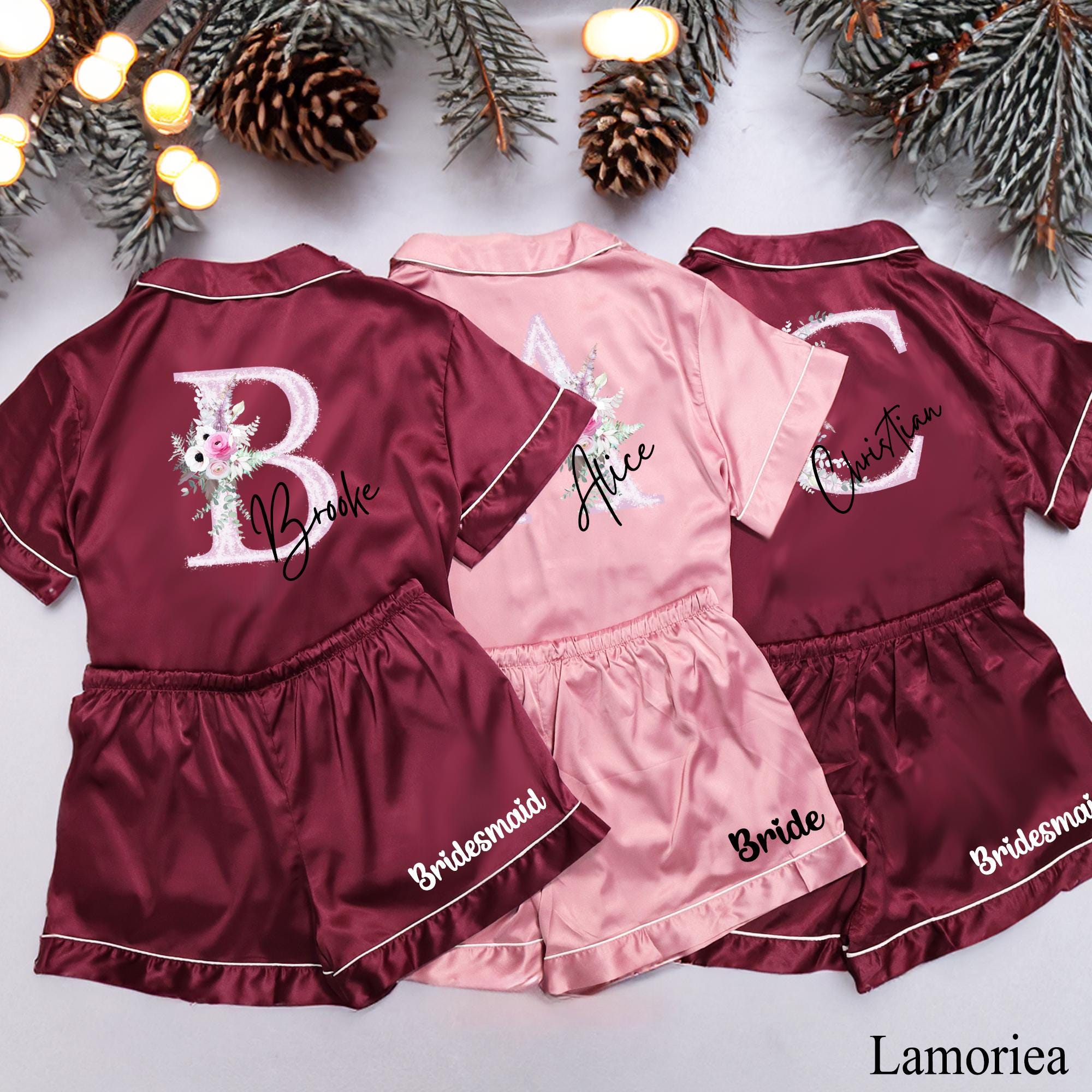Customized Christmas Pajamas, Matching Pajamas, Bridesmaid Proposal Pjs Sets, Bridal Shower, Pajamas Sets, Family Pyjamas, Christmas Party
