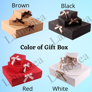 Personalized Gift Boxes, Custom Gift Bag, Christmas Gift Boxes, Easy Assembly, Custom Kraft Box with Bow Ribbon, Premium Gift Box image 3