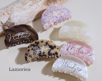Hair Claw, Personalized Hair Clip, Bridesmaid Gift Wedding Gift Acetate Hair Clip, Hair Accessories for Her, Valentine’s Day Birthday Gift
