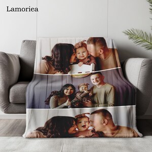 Custom Photo Collage Blankets, Family Photo Blanket, Velvet Blanket, Family Keepsake, Birthday Gifts, Custom Family Collage Photo Blankets image 2