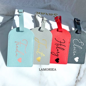 Personalised Luggage Tag, Leather Luggage Tag, Traveler's gift, Luxury Suitcase Tag, Luggage Tag Favor, BridesmaidTravel Gift Bag Tag image 1