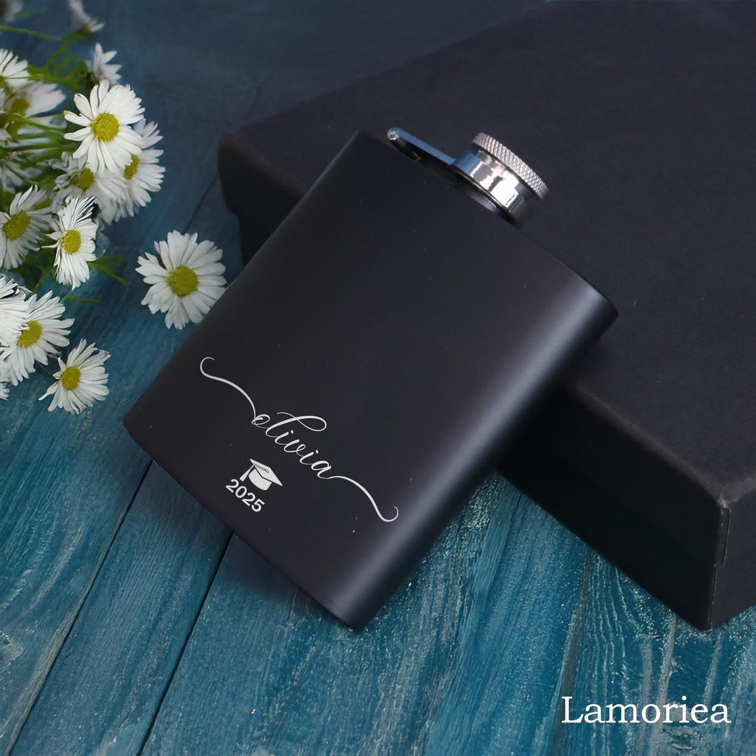 Custom Engraved Flask, College Graduation Gift, Hip Flask, Grad Gift ...