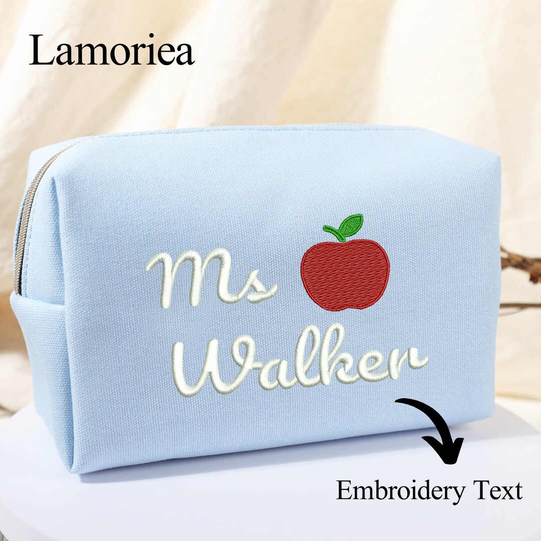 Custom Teacher Embroidered Pouch, Teacher Appreciation Gift Bag ...