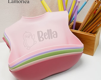 Bavaglini per neonati in silicone per animali personalizzati, bavaglini per neonati con animali carini, regali per la doccia per bambini, bavaglini per neonati incisi, regali per la nuova mamma, regali di compleanno per bambini