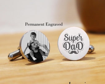 Personalised Photo and Message Cufflinks, Photo Cufflinks, Photo Upload Cufflinks, Cufflinks for Dad, father's day gift