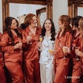 Personalised Bride Bridesmaid Pajamas Set, Bridal Pajamas Set, Bridesmaid Pajamas, Monogram Pajamas,Bridal Gift Satin Pjs Bridesmaid Pyjamas product logo