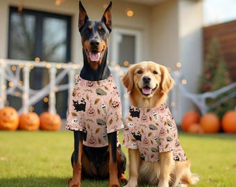 Personalisiertes Hund Halloween Shirt, Hund Halloween Geschenk, Halloween Haustier, Pelzkostüm, Pfotenabdruck Shirt, Benutzerdefinierte Hunde Shirts, Gruselige Saison Shirt