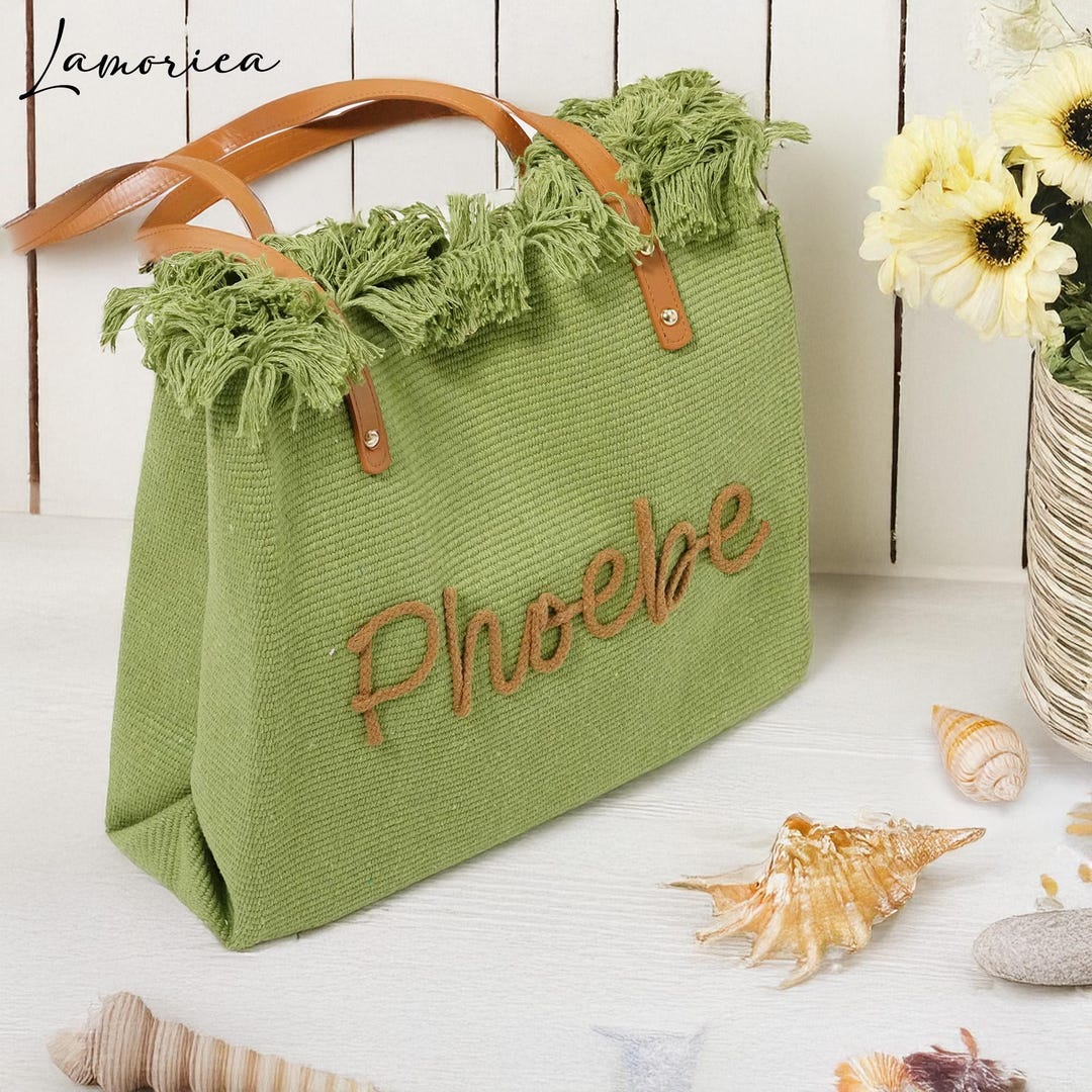 Beach Bag, embellished travel size tote. main image 0