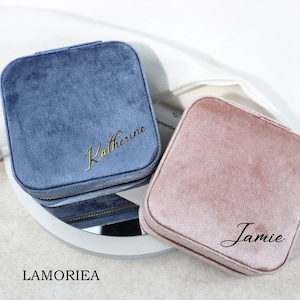 Personalized Velvet Jewelry Box Girls Jewelry box Velvet surface jewelry box Jewelry case, Travel jewelry box with name, Bridesmaid proposal