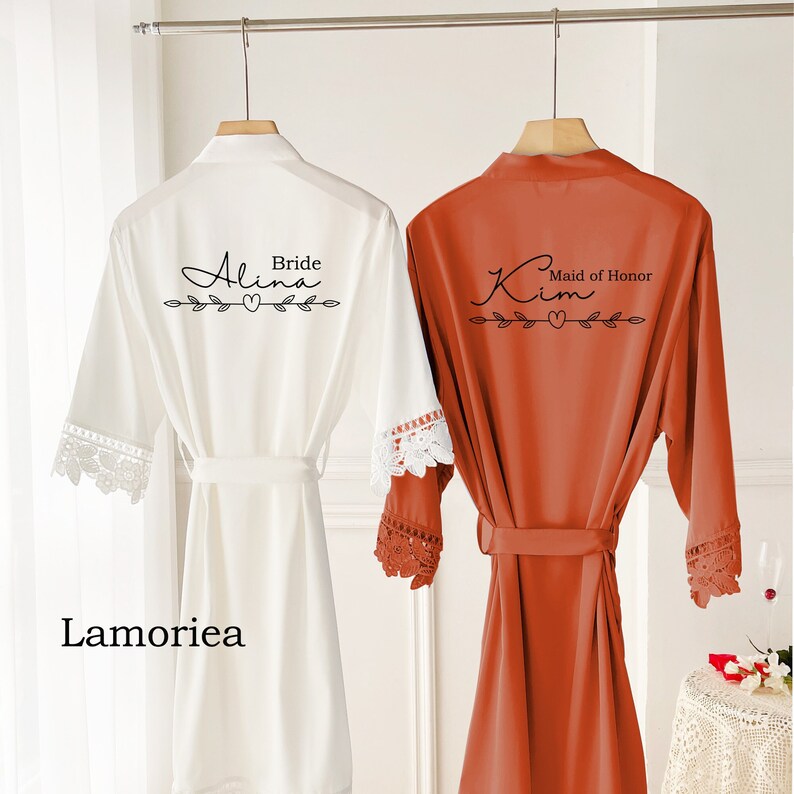 Personalised Bridesmaid Robes Wedding Dressing Gown Bridal Etsy UK